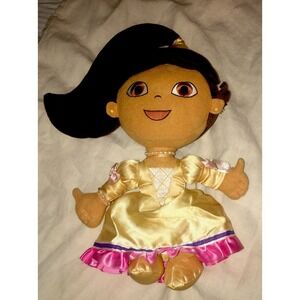 Viacom Dora The Explorer Fairytale Princess Plush Doll Yellow Dress RARE